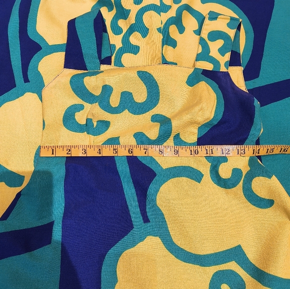 Vintage 1970s Merry Finn Floral Maxi Dress in Blue, Green, and Yellow - Picture 7 of 9